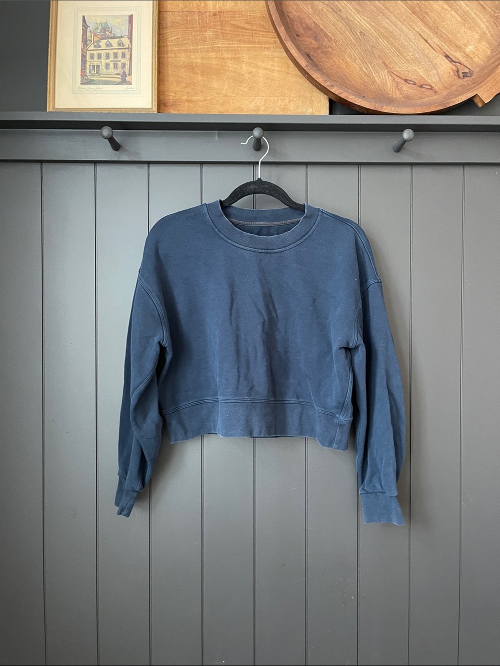 lululemon athletica Cropped Navy Blue Crewneck Sweatshirt